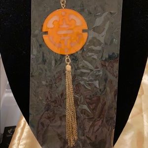 Orange and White Pendent necklace